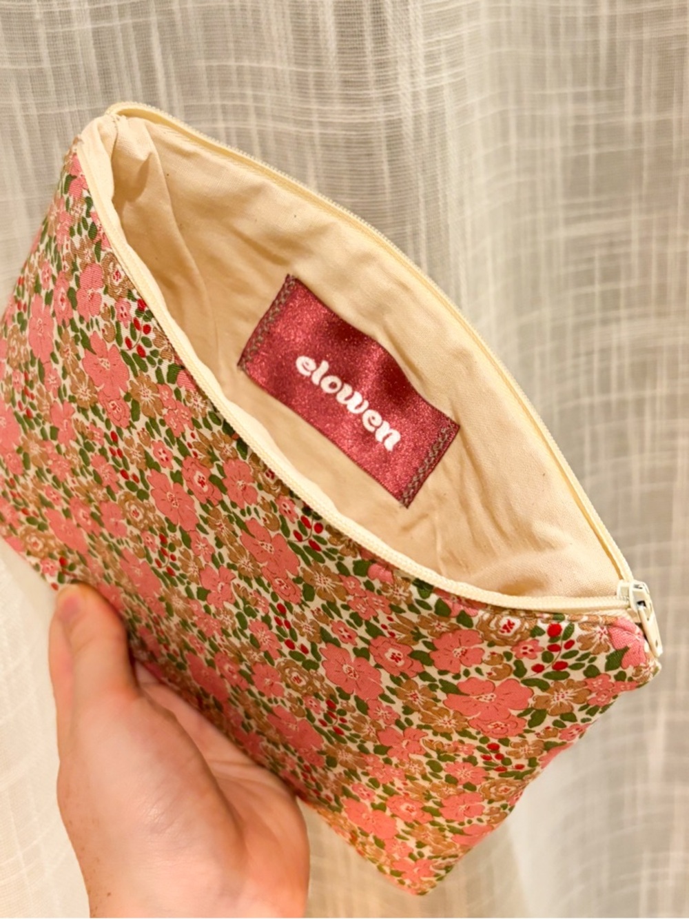 Handmade Pink Floral Pouch